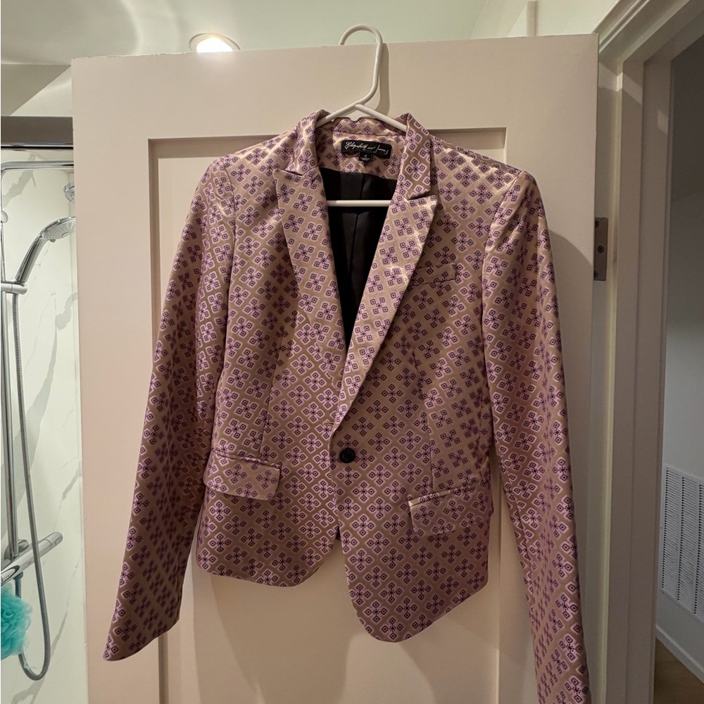 Patterned Lavender Blazer - Single Button